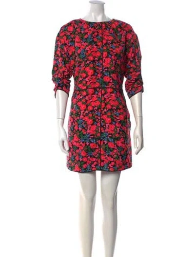 Pre-owned Marc Jacobs Floral Print Mini Dress In Pink