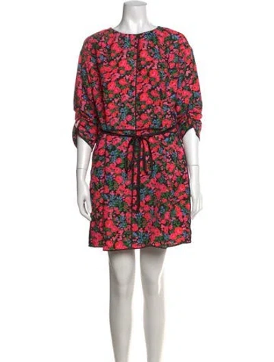 Pre-owned Marc Jacobs Floral Print Mini Dress In Pink