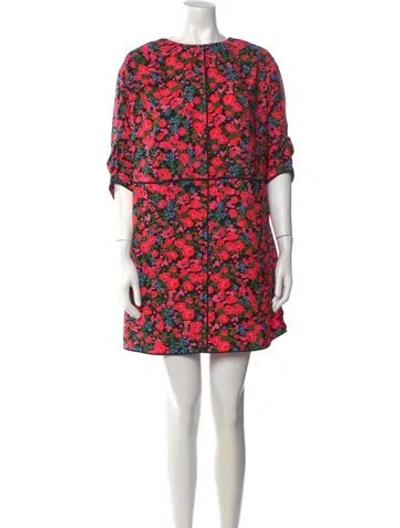 Pre-owned Marc Jacobs Floral Print Mini Dress In Pink