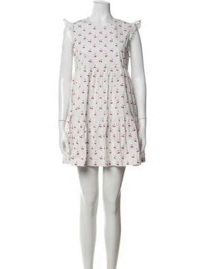 Pre-owned Marc Jacobs Floral Print Mini Dress In White