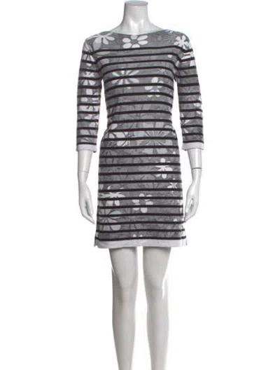 Pre-owned Marc Jacobs Floral Print Mini Dress In White