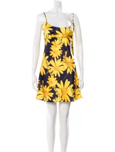 Pre-owned Marc Jacobs Floral Print Mini Dress In Yellow