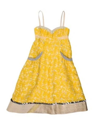 Pre-owned Marc Jacobs Floral Print Mini Dress In Yellow