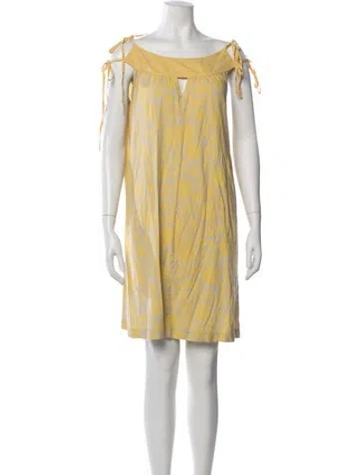 Pre-owned Marc Jacobs Floral Print Mini Dress In Yellow