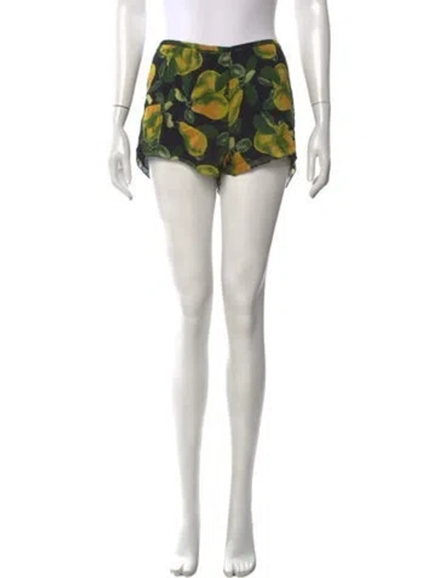 Pre-owned Marc Jacobs Floral Print Mini Shorts In Black