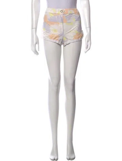 Pre-owned Marc Jacobs Floral Print Mini Shorts In Neutrals