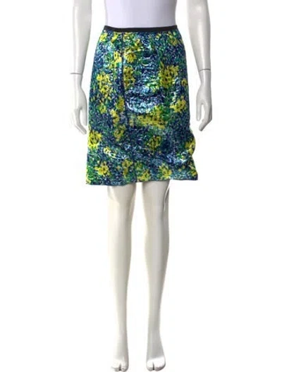 Pre-owned Marc Jacobs Floral Print Mini Skirt In Blue