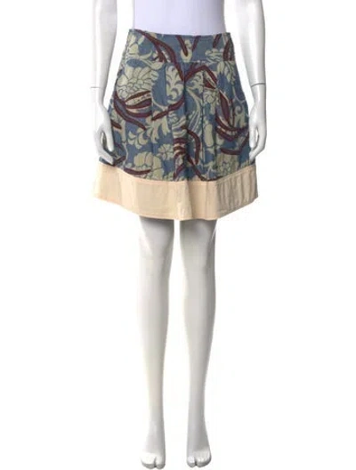 Pre-owned Marc Jacobs Floral Print Mini Skirt In Blue