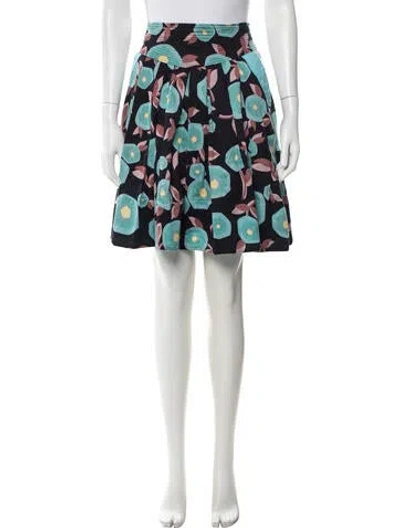 Pre-owned Marc Jacobs Floral Print Mini Skirt In Blue