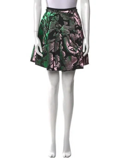 Pre-owned Marc Jacobs Floral Print Mini Skirt In Green