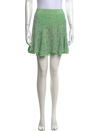 Pre-owned Marc Jacobs Floral Print Mini Skirt In Green