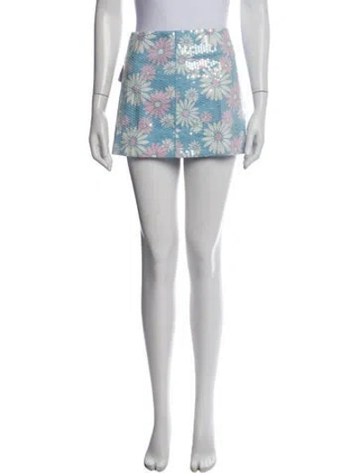 Pre-owned Marc Jacobs Floral Print Mini Skirt In Neutral