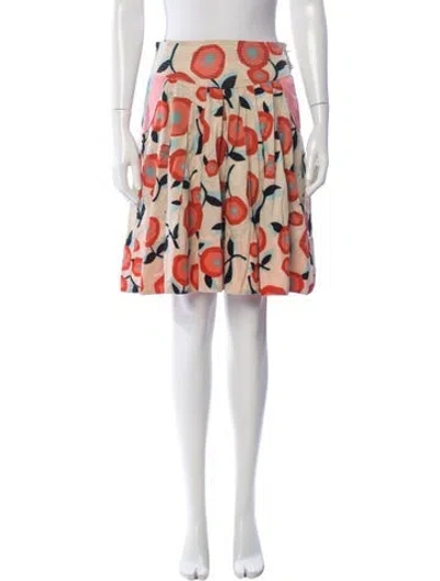 Pre-owned Marc Jacobs Floral Print Mini Skirt In Neutral