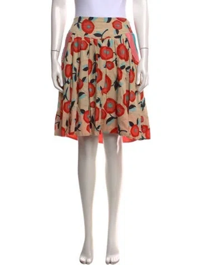 Pre-owned Marc Jacobs Floral Print Mini Skirt In Neutrals