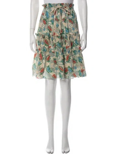 Pre-owned Marc Jacobs Floral Print Mini Skirt In Neutrals