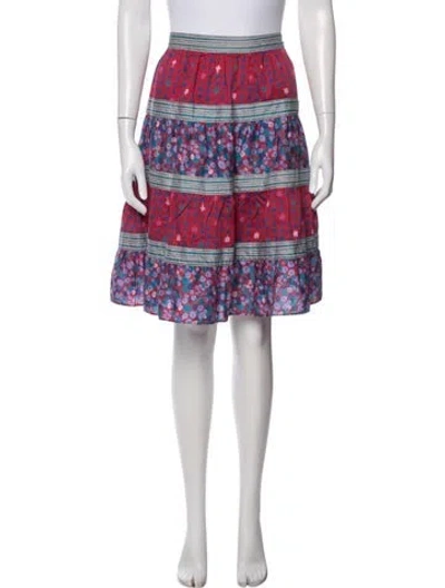 Pre-owned Marc Jacobs Floral Print Mini Skirt In Red