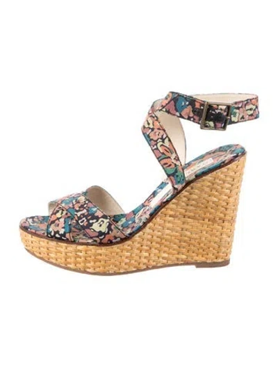 Pre-owned Marc Jacobs Floral Print Sandals In Blue