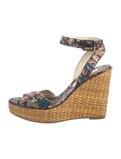 Pre-owned Marc Jacobs Floral Print Sandals In Blue