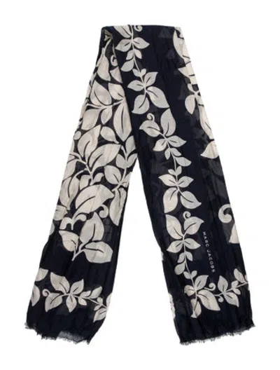 Pre-owned Marc Jacobs Floral Print Shawl In Blue