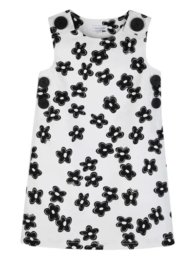 Marc Jacobs Floral Print Sleeveless Dress With Button Fastening In Black