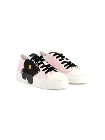 Marc Jacobs Kids' Floral Print Sneakers In Pink