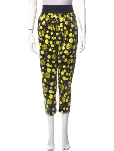 Pre-owned Marc Jacobs Floral Print Straight Leg Pants In Multi