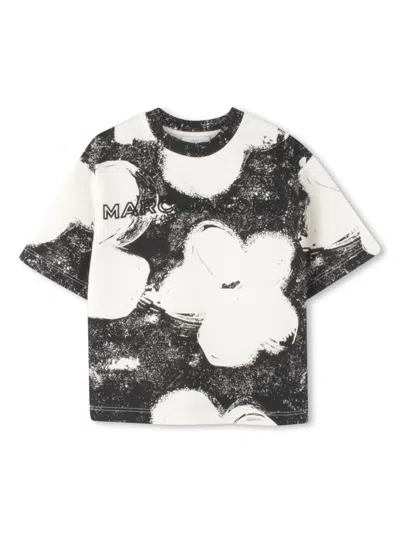 Marc Jacobs Kids' Floral-print T-shirt In Black