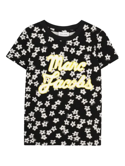 Marc Jacobs Floral-print T-shirt In Black