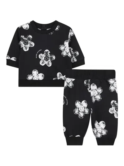 Marc Jacobs Babies' Floral-print Tracksuit In Black