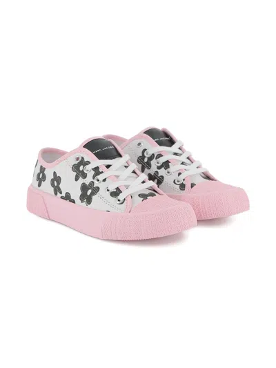Marc Jacobs Floral Printed Lace-up Sneakers For Girls In Multi