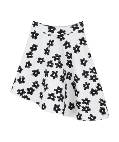 Marc Jacobs Floral-print Asymmetrical Skirt In White