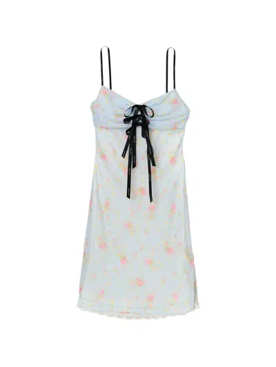 Marc Jacobs Floral-print Mini Dress In Blue