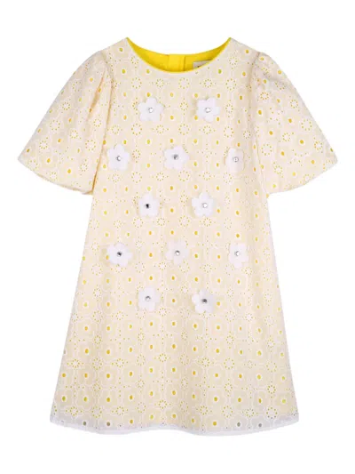 Marc Jacobs Kids' Flower-appliqué Dress In Pink
