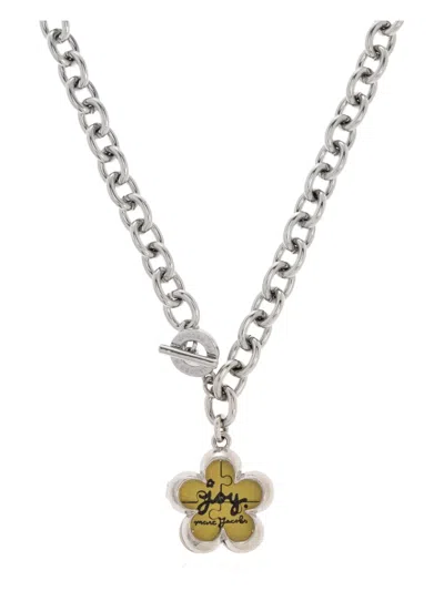 Marc Jacobs Flower-charm Chain Necklace In Metallic