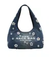 Marc Jacobs Flower Denim Shoulder Bag In Blue