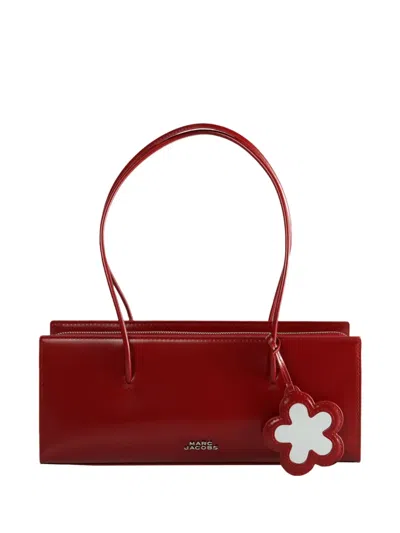 MARC JACOBS FLOWER-EMBELLISHED LEATHER TOTE BAG