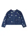 Marc Jacobs Flower-motif Denim Jacket In Blue