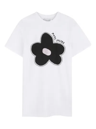 Marc Jacobs Kids' Flower-print Dress In White