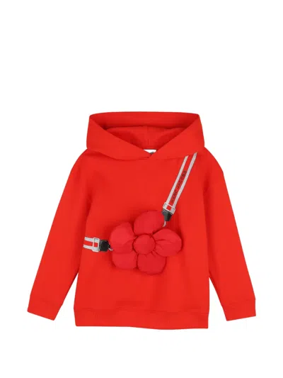 Marc Jacobs Kids' Flower-appliqué Hoodie In Red