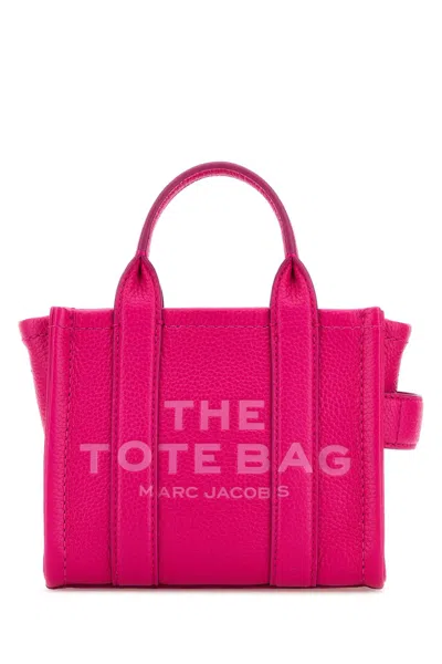 Marc Jacobs Fluo Pink Leather Micro The Tote Bag Handbag In Hotpink