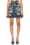 Marc Jacobs Distressed Mini Denim Skirt In Punk Indigo