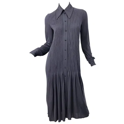 Pre-owned Marc Jacobs For Bergdorf Goodman 1920s Flapper Style Gray 20s Rayon Shirt Dress