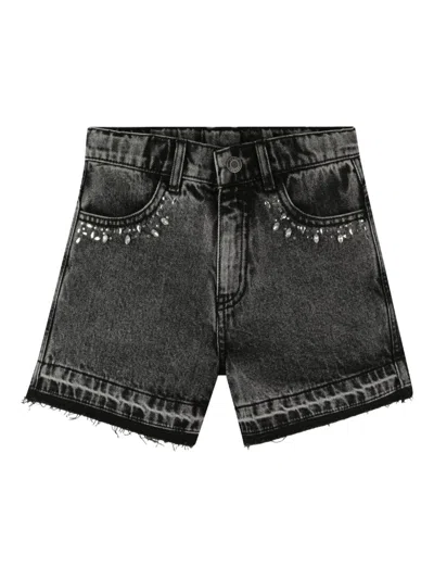 Marc Jacobs Frayed Hem Decorative Tailoring Mini Shorts In Black
