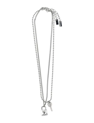 Marc Jacobs Friendship Padlock Necklace In Metallic