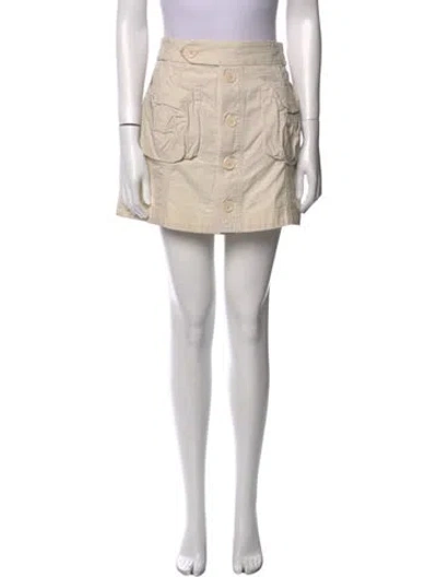 Pre-owned Marc Jacobs Fringe Trim Accent Mini Skirt In Neutral