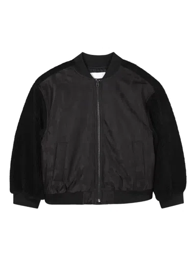 Marc Jacobs Front Zip Jacket With Tonal Logo And Ribbed Cuffs In Black