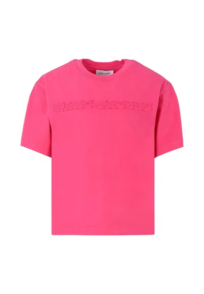 Marc Jacobs Kids' Fuchsia T-shirt For Girl With Logo In Pink
