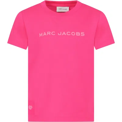 Marc Jacobs Kids' Fuchsia T-shirt For Girl With Logo In Pink