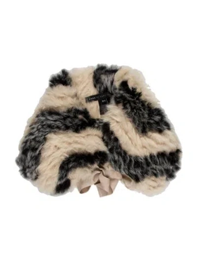 Pre-owned Marc Jacobs Fur Printed Scarf In Neutral