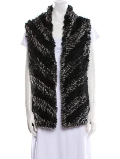 Pre-owned Marc Jacobs Fur Striped Fur Jacket In Black